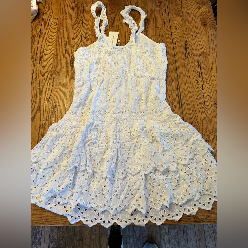 Sum & Sam white eyelet dress Sz med